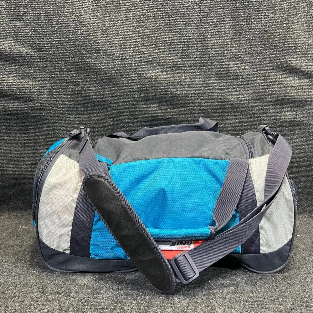 adidas Defender Small Duffle Bag Blue Grey Sports Gym Travel Gear Luggage